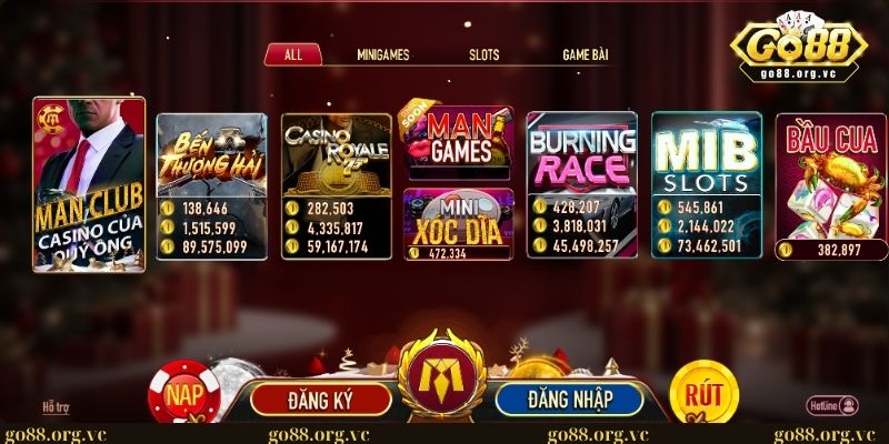 Game Manclub - Thương hiệu đẳng cấp dành cho game thủ Việt 1 Giao diện hấp dẫn, bắt mắt tại nền cổng game Manclub
